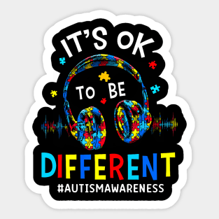 It'S Ok To Be Different Cool Autism Awareness Gamer Men Kids Sticker